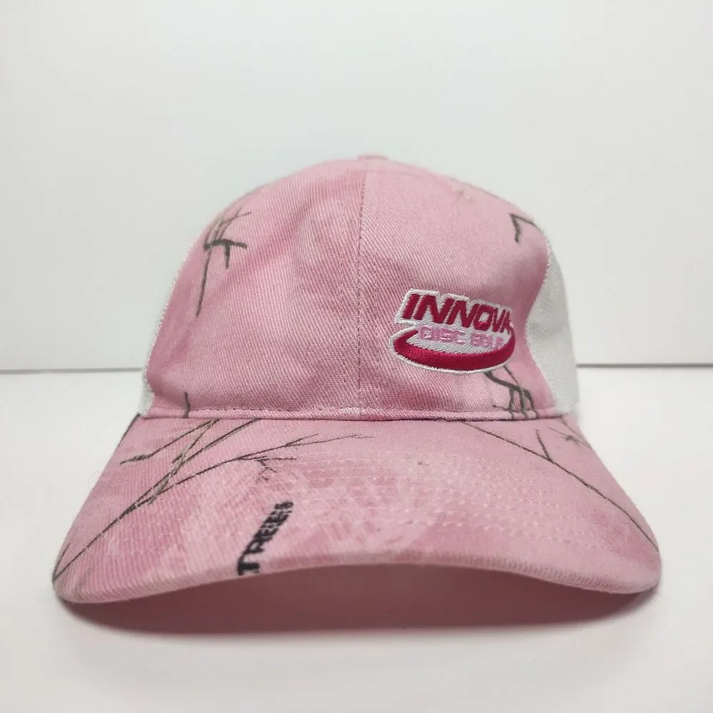 Realtree Apc Innova Disc Golf Pink Camo Mesh Snapback Adjustable Trucker Hat